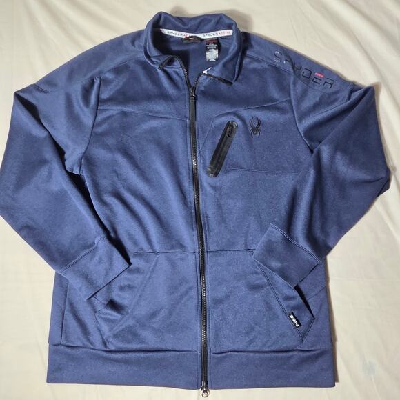 Spyder Other - Spyder Active Full Zip Track Jacket Men's Large Navy Blue Polyester